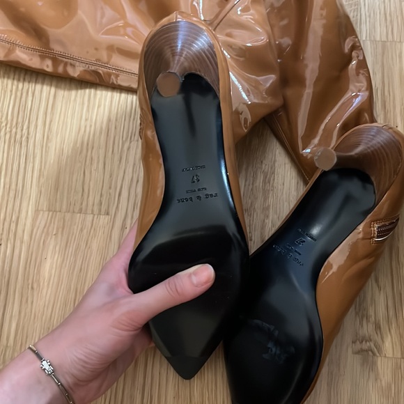 New rag & bone Brea Tall Boot in Patent Textile - Picture 7 of 11